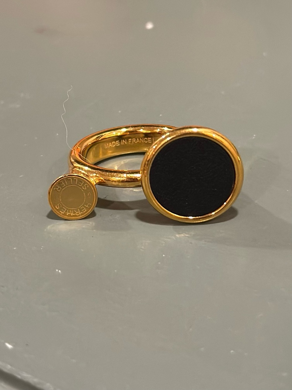 Gold Tone Hermes Cor ring